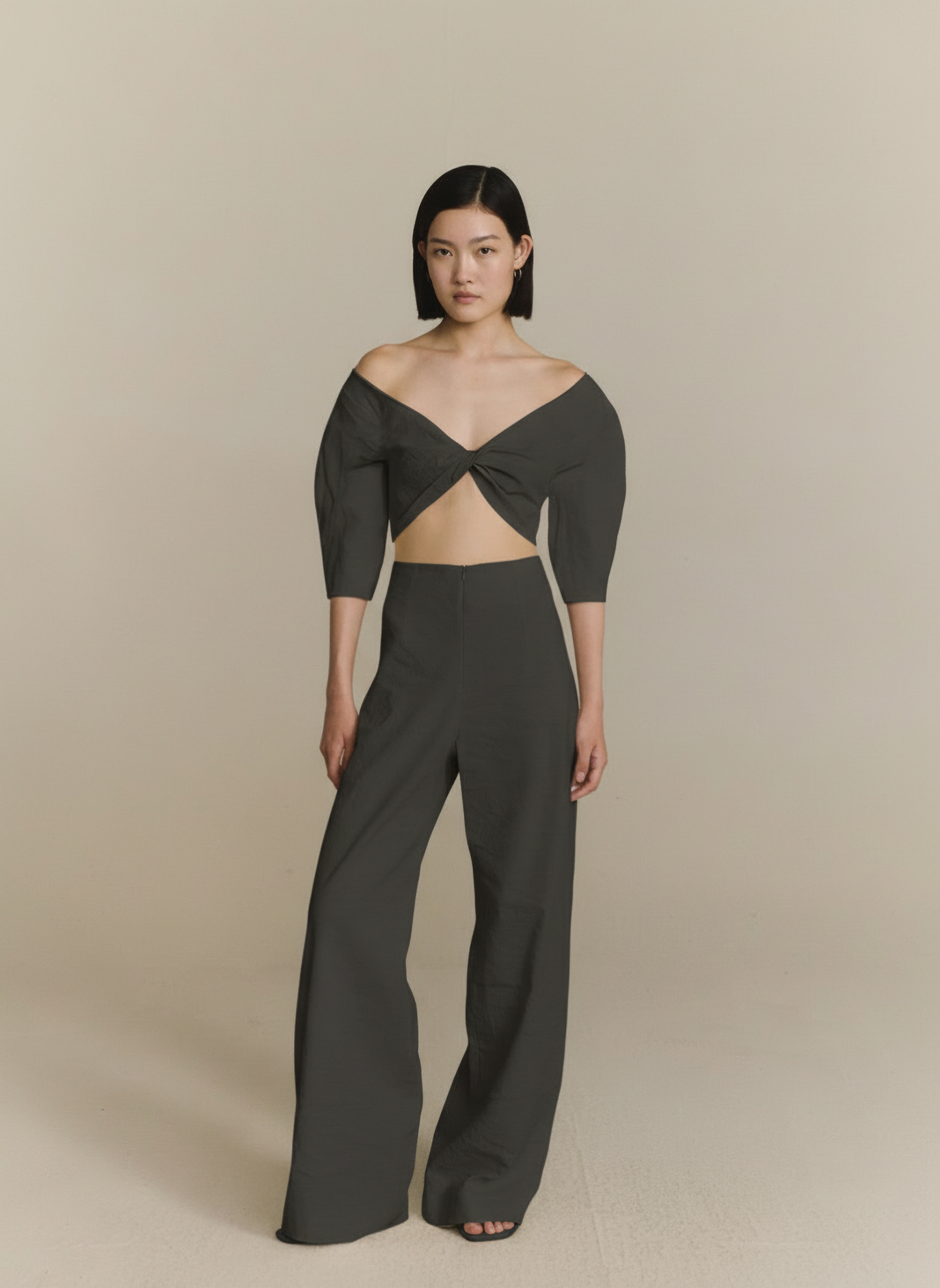 Arne, grey mocha flared trousers