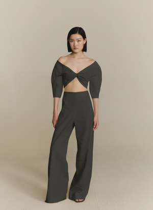 Arne, grey mocha flared trousers