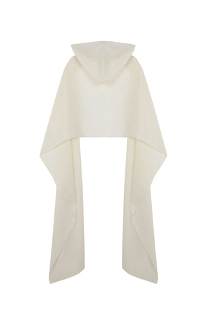 Arena, ivory hooded scarf