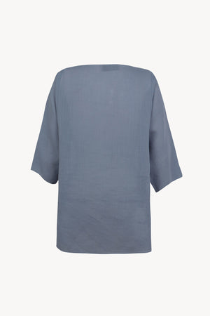 Arena, top oversisze de ramio azul empolvado