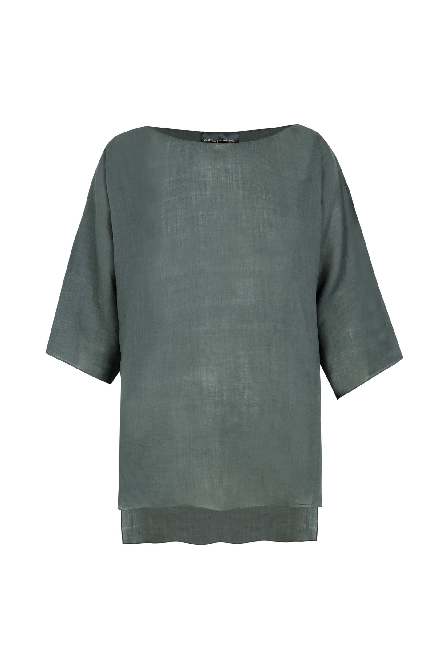 Arena, ocean green ramie top