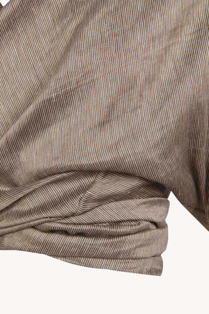 Aria, chaqueta de lino y seda a rayas vison gris