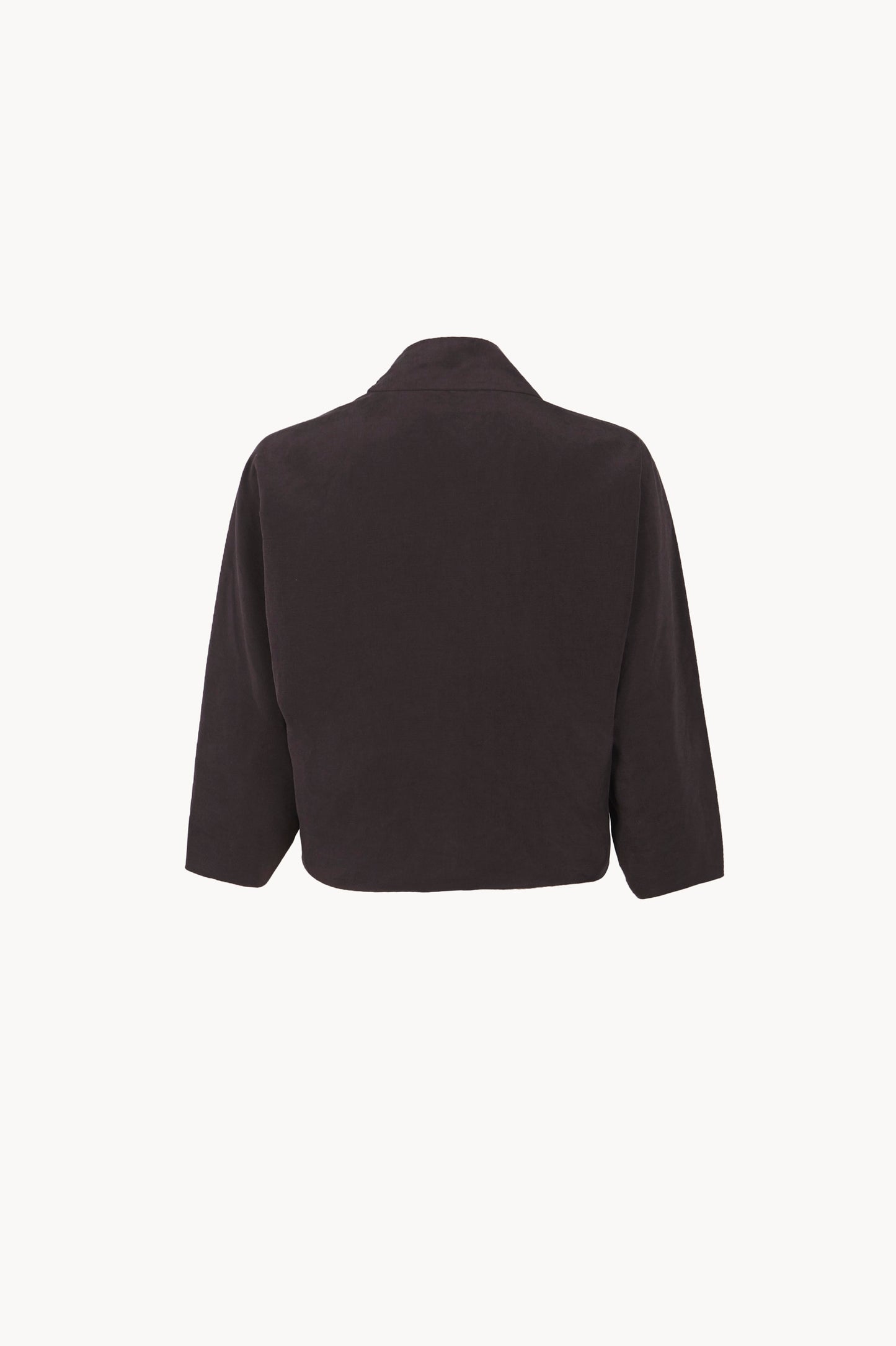 Aria, mocha silk and linen wrap jacket