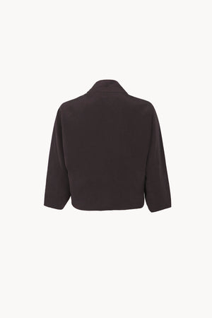 Aria, mocha silk and linen wrap jacket