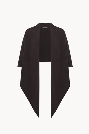 Aria, mocha silk and linen wrap jacket