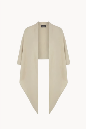Aria, stone silk and linen wrap jacket