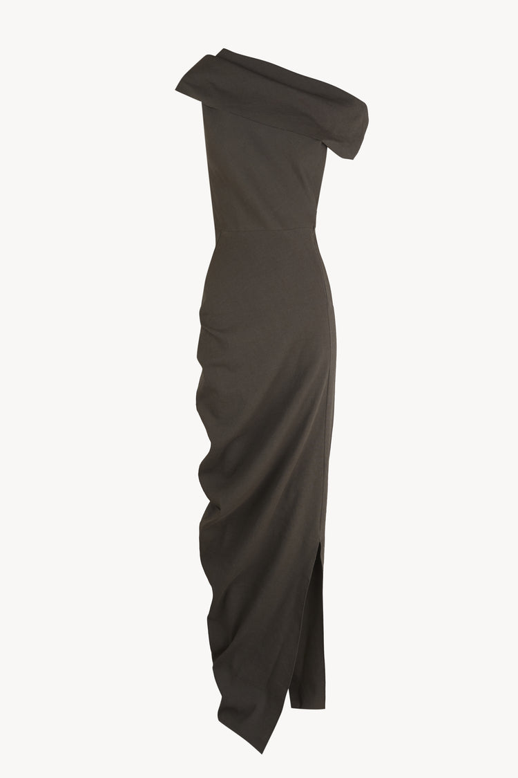 Arne, grey mocha asymmetric long dress