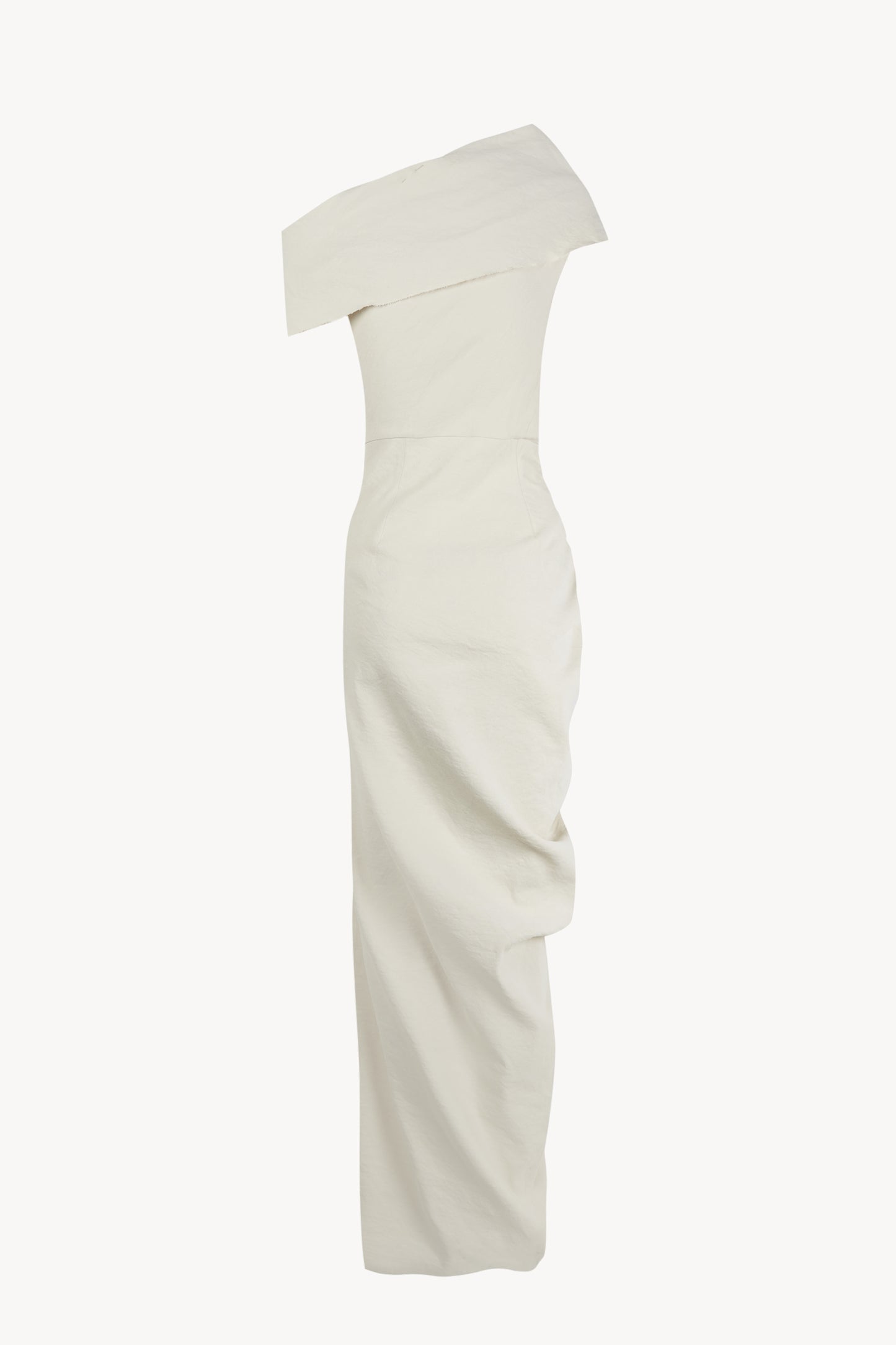 Arne, vestido largo asimetrico crudo