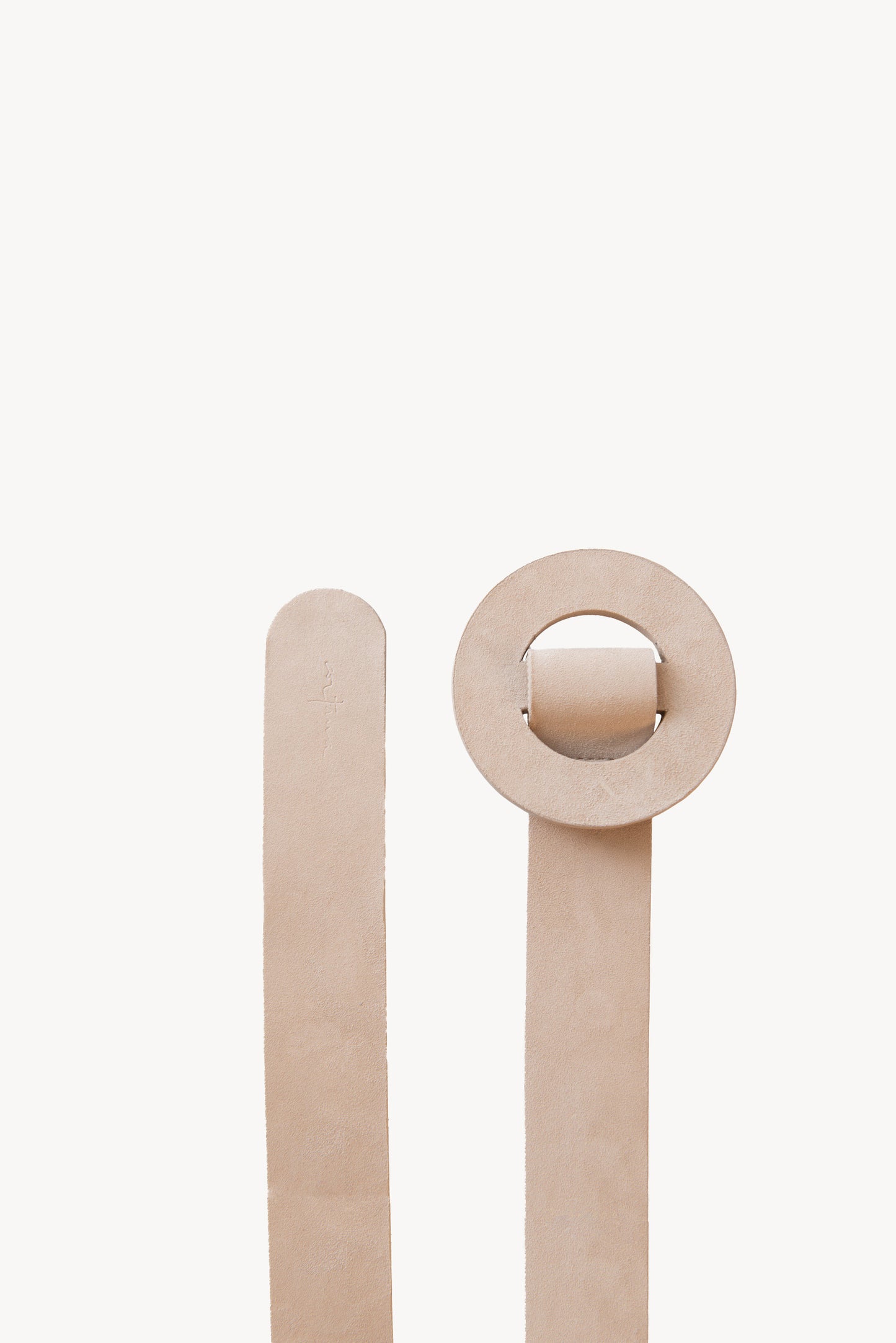 Aro L, thick belt in beige suede