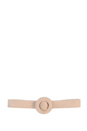 Aro L, thick belt in beige suede