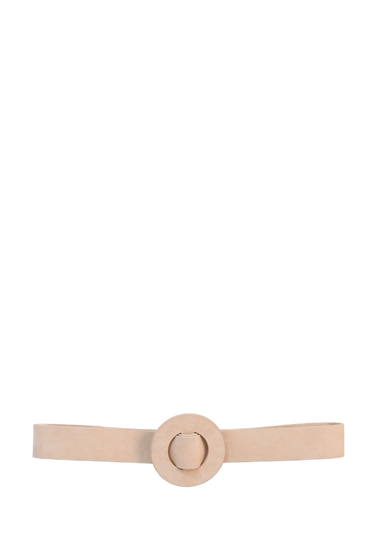 Aro L, thick belt in beige suede