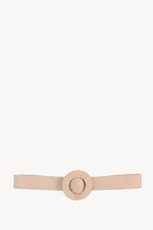 Aro L, thick belt in beige suede