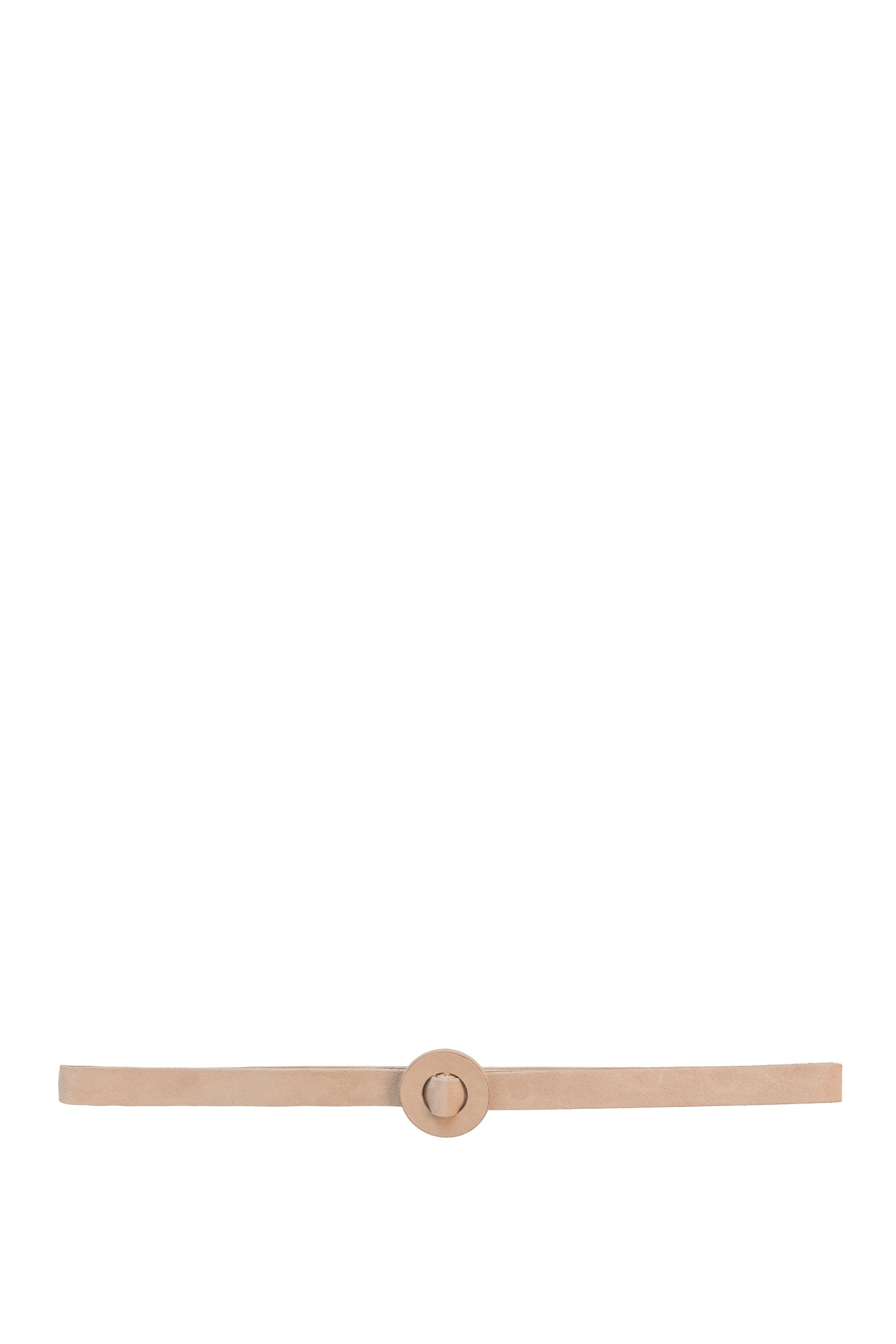 Aro S, thin belt in beige suede