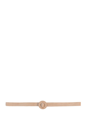 Aro S, thin belt in beige suede