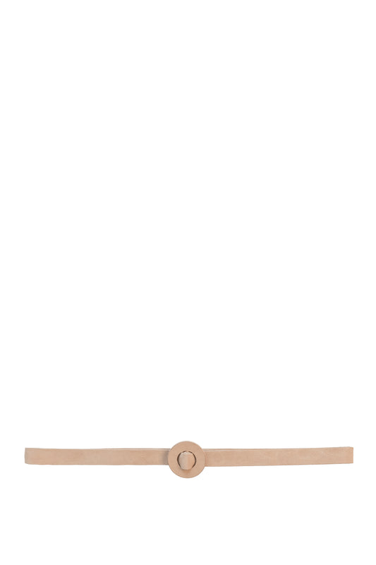 Aro S, thin belt in beige suede