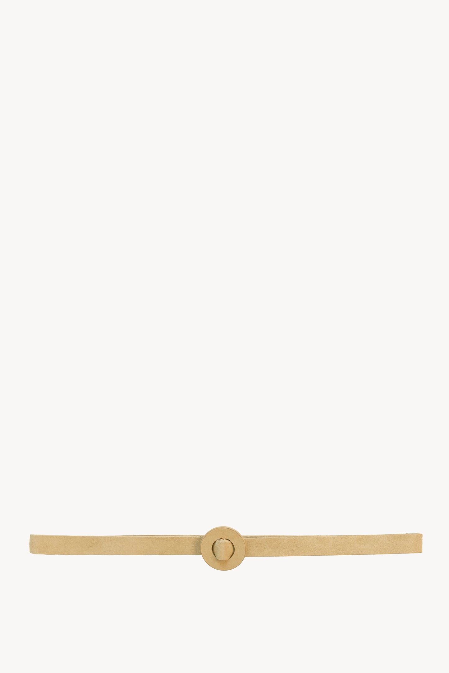 Aro S, thin belt in light yellow suede
