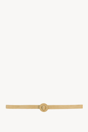 Aro S, thin belt in light yellow suede