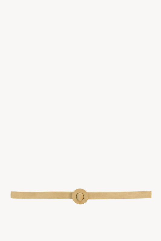 Aro S, thin belt in light yellow suede