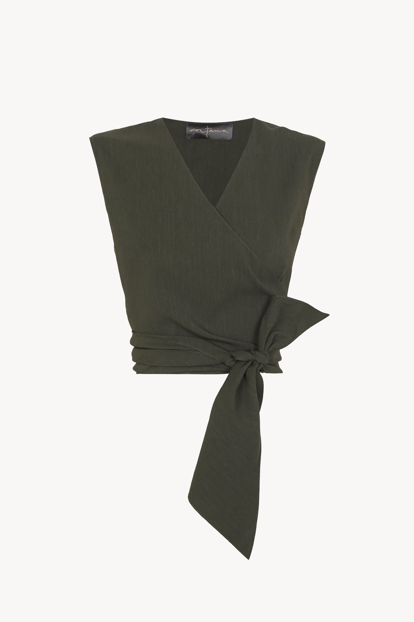 Asa, dark green crossover top