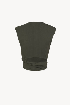 Asa, dark green crossover top