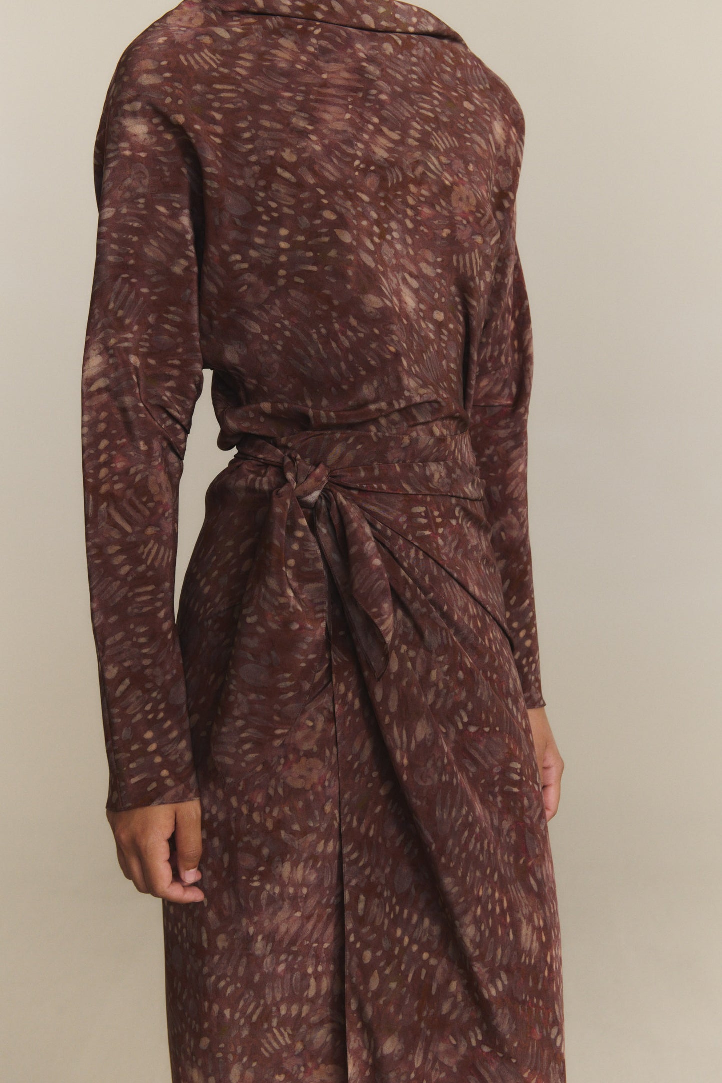 Astrid, vestido de seda zarela print