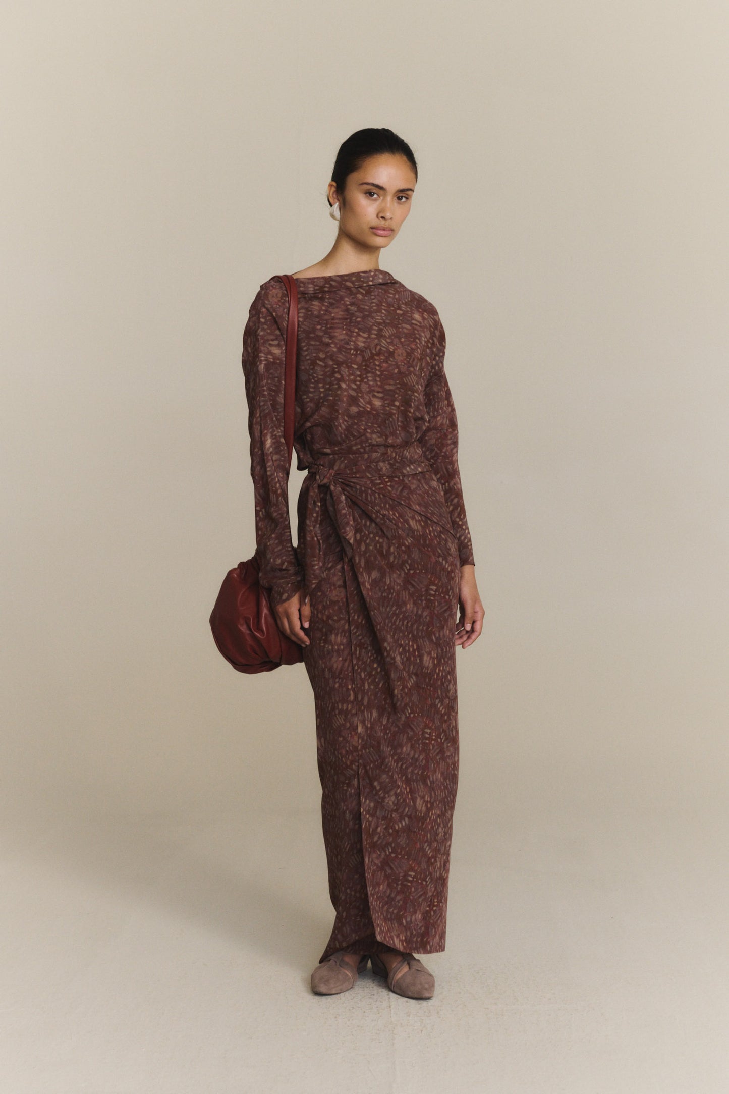 Astrid, vestido de seda zarela print