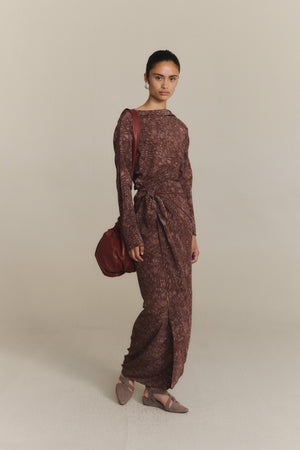 Astrid, vestido de seda zarela print