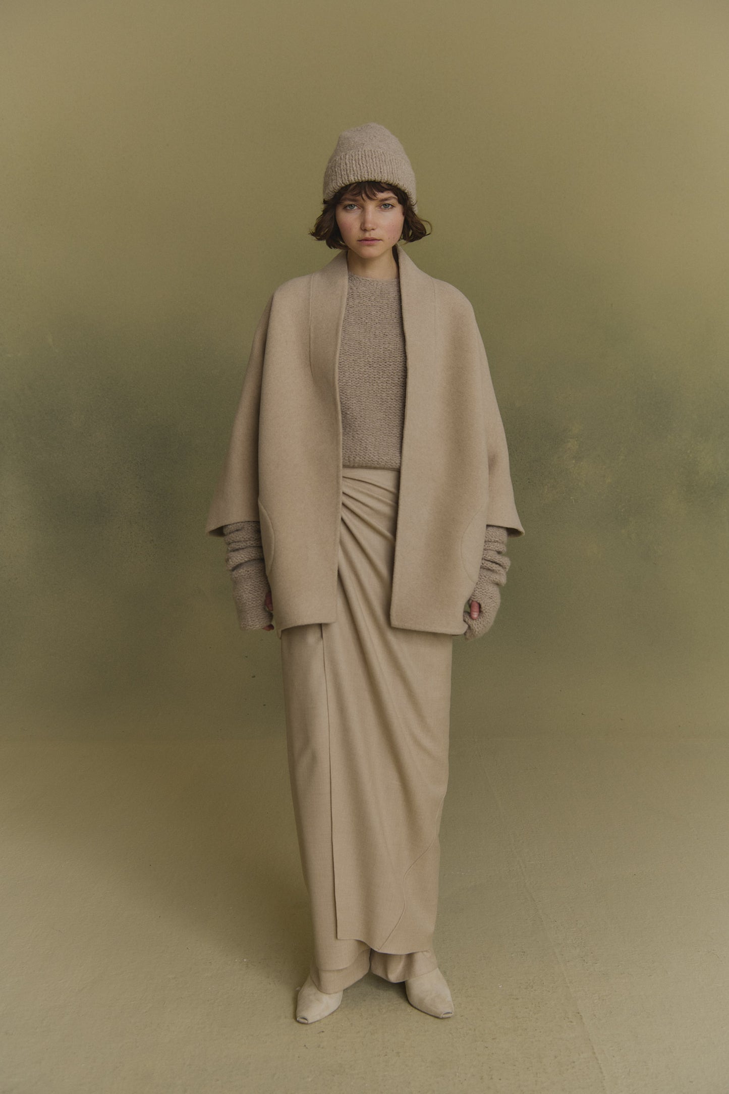 Aura, chocolate double-face coat