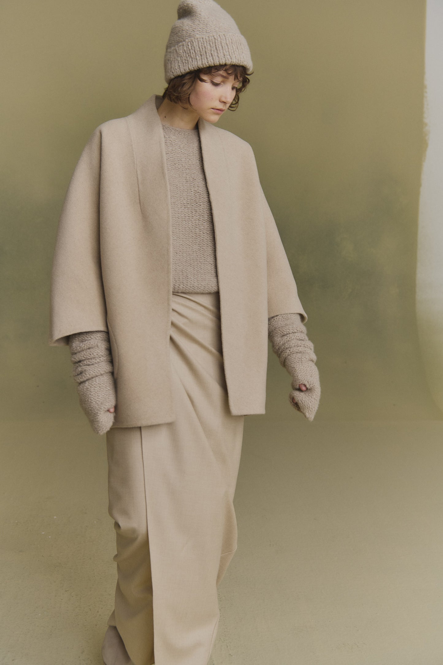 Aura, chocolate double-face coat