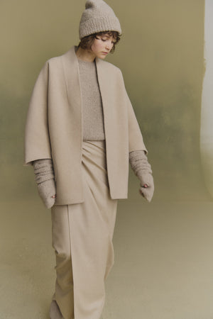 Aura, chocolate double-face coat