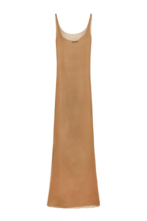 Aura, bronze silk bambula camisole dress