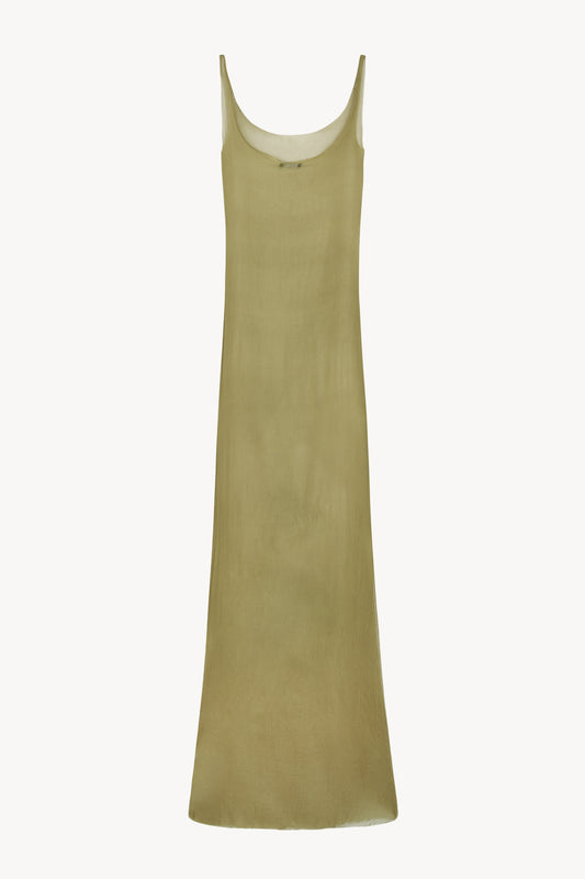 Aura, pistachio silk bambula camisole dress