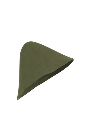 Aura, khaki asymmetric hat