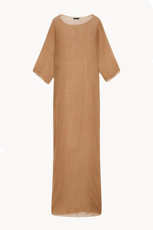 Aurora, vestido largo en seda bronce