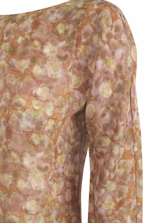 Azalea, short jacket in printed silk
