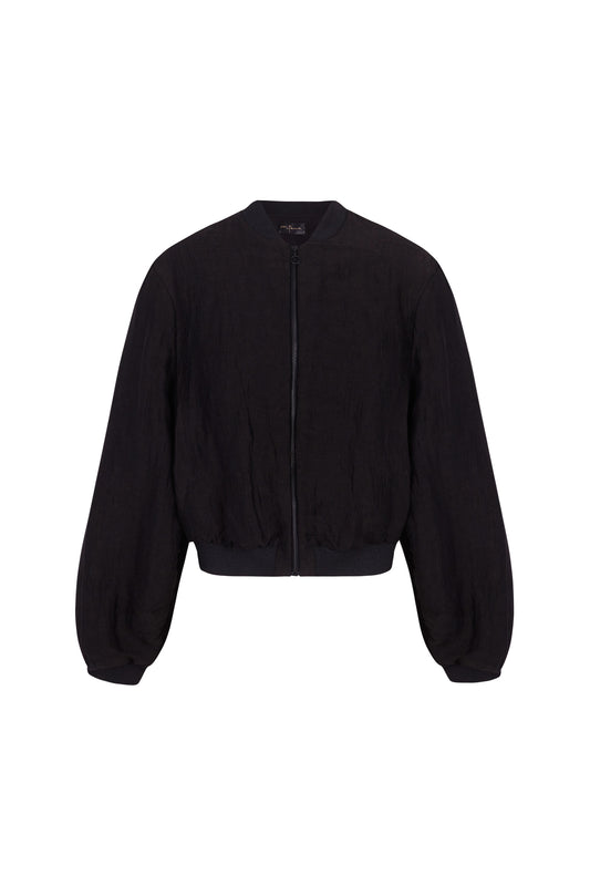 Bachata, black linen and silk jacket