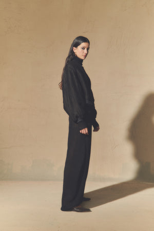 Maryam, black virgin wool pants