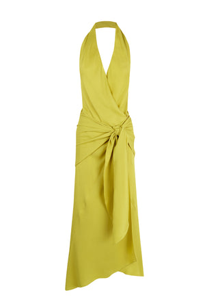 Banane, yellow halter dress