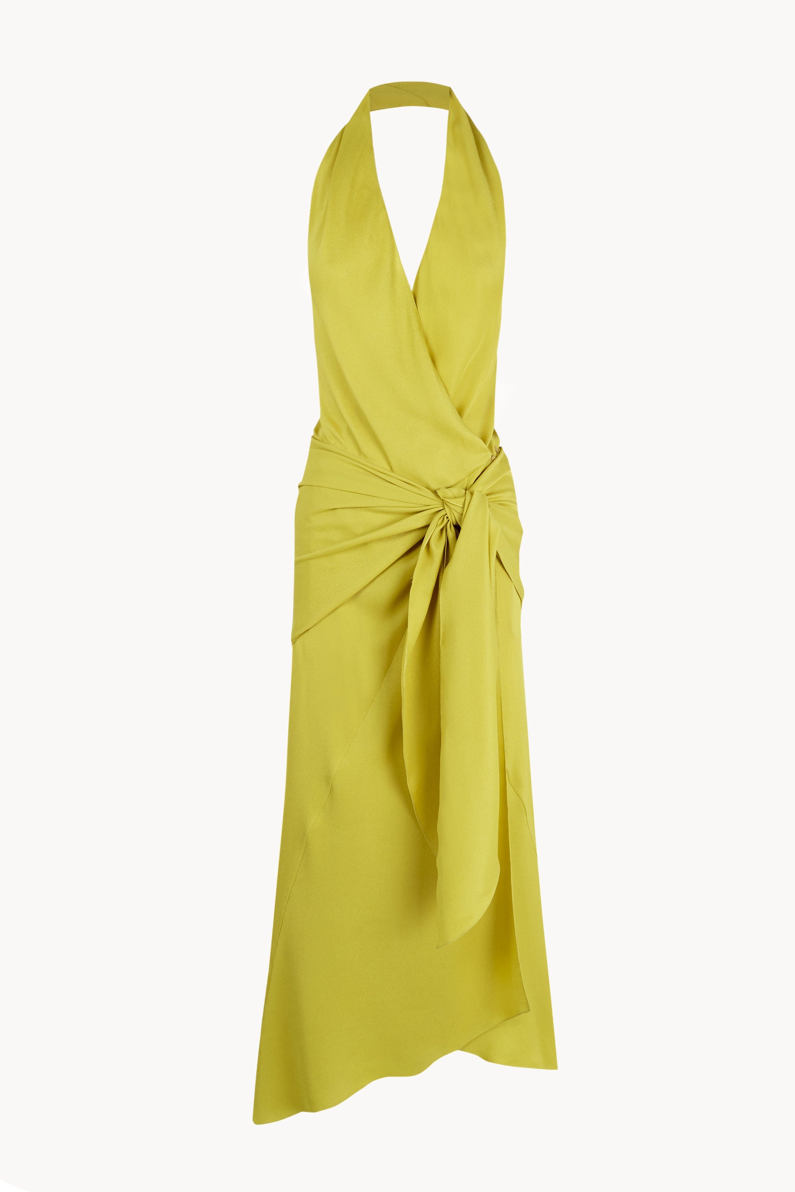 Banane, vestido halter amarillo acido