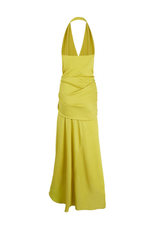 Banane, yellow halter dress