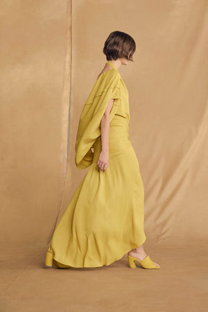 Janis, yellow suede mules