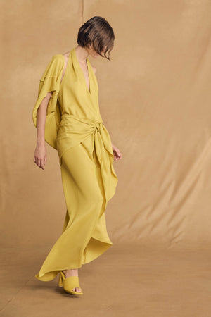 Banane, yellow halter dress