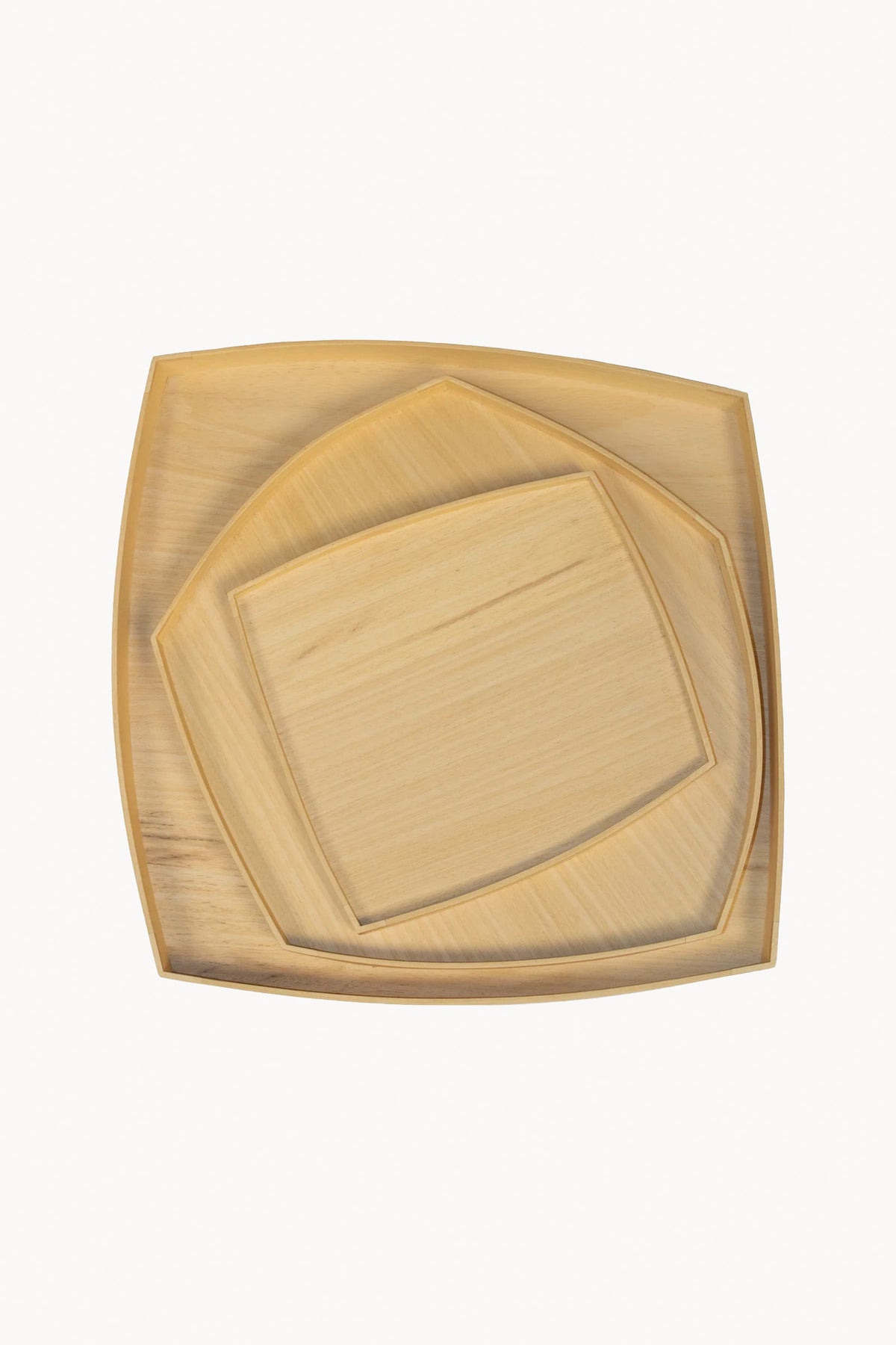Geom S, geometric ayous wood tray