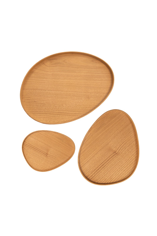 Oeuf, bandejas en madera de castaño