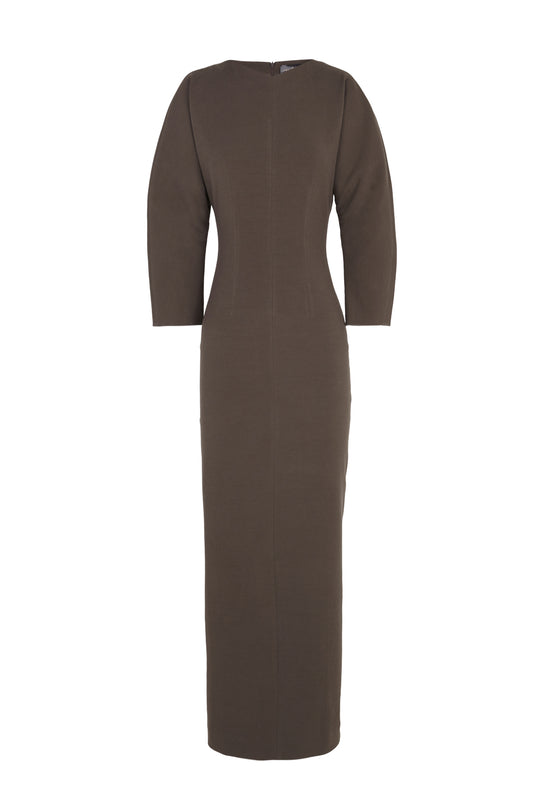 Bawa, brown fitted dress