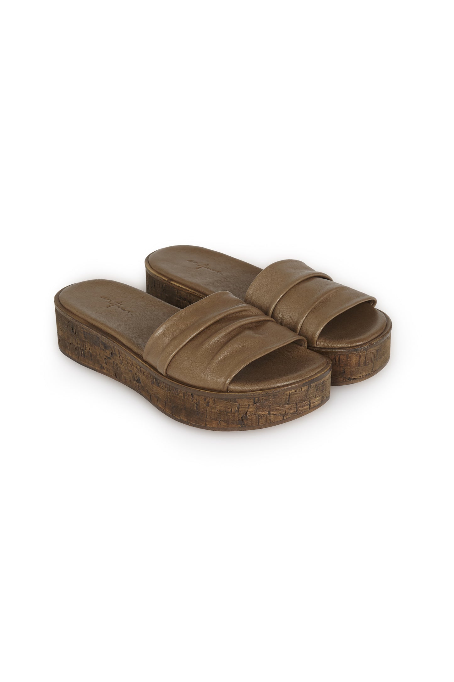 Beth, khaki flat sandal