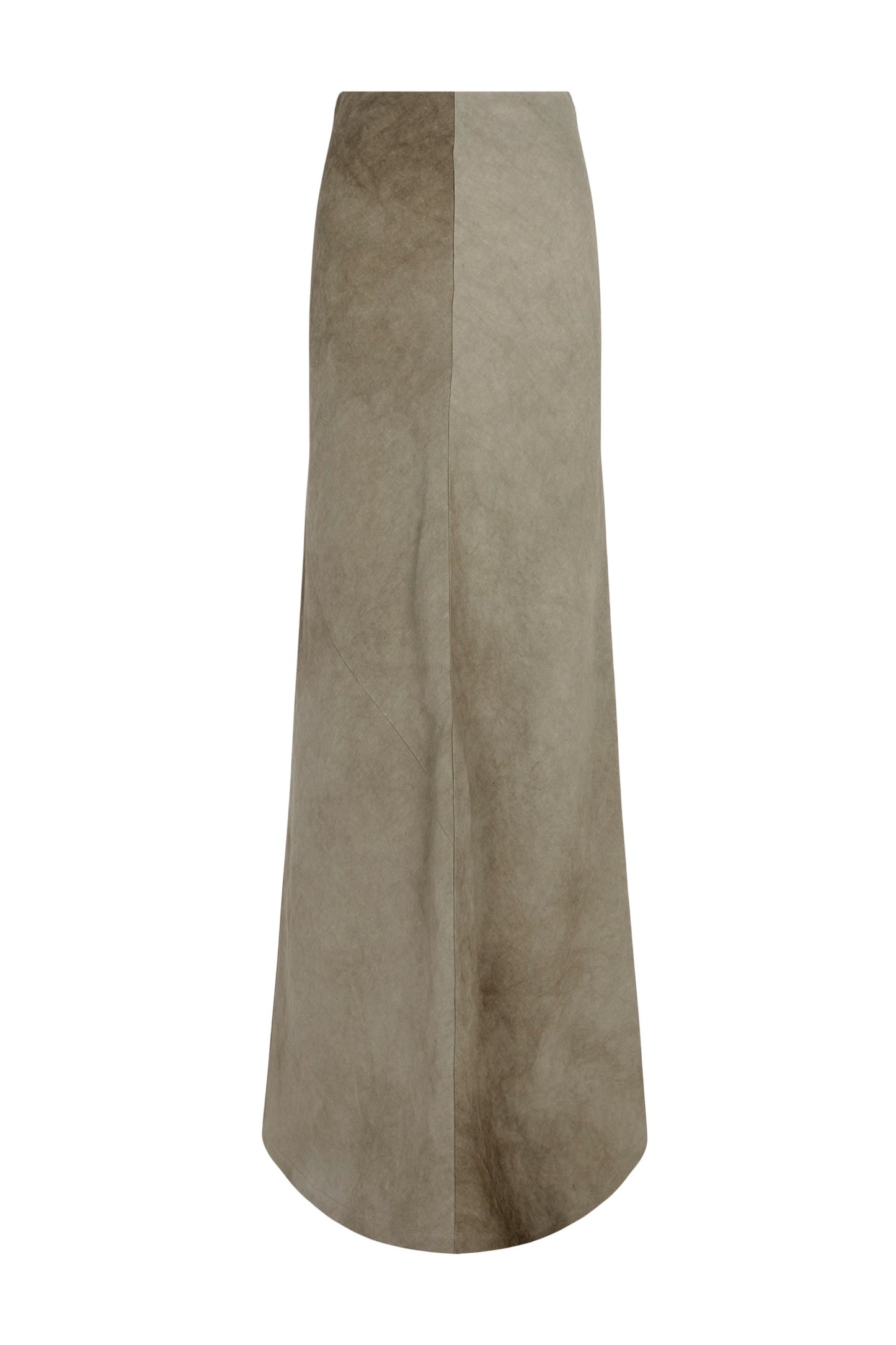 Bimba, falda larga en lino maltinto gris piedra
