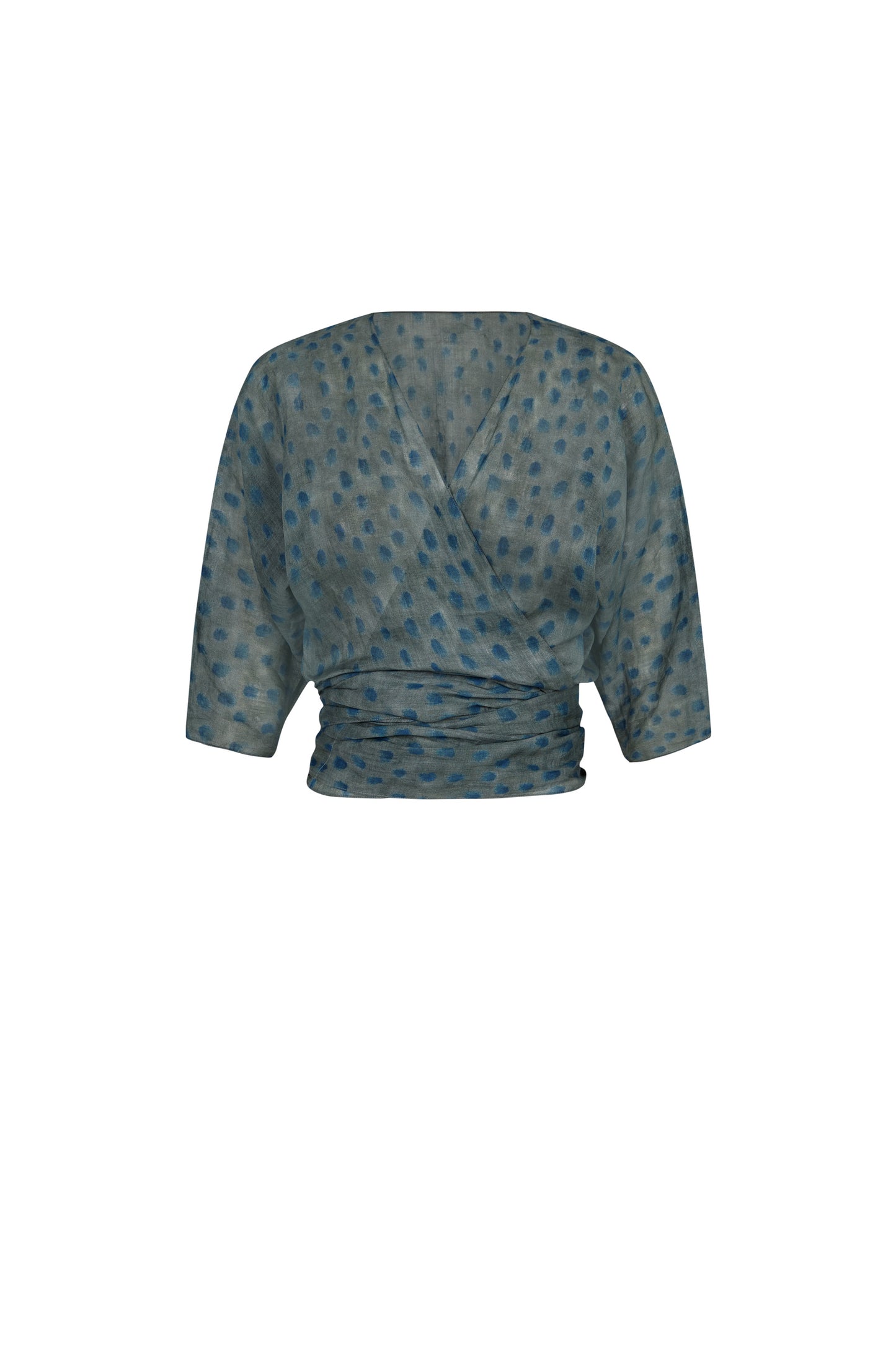 Blues, ciro print top in ramie