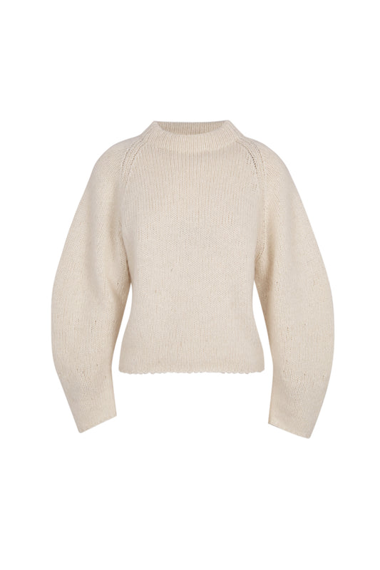 Bola, ecru alpaca, cotton and wool blend jumper