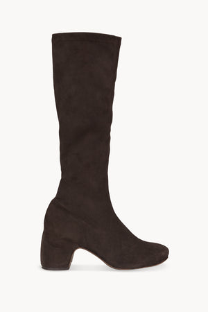 Amara, dark brown suede tall boots